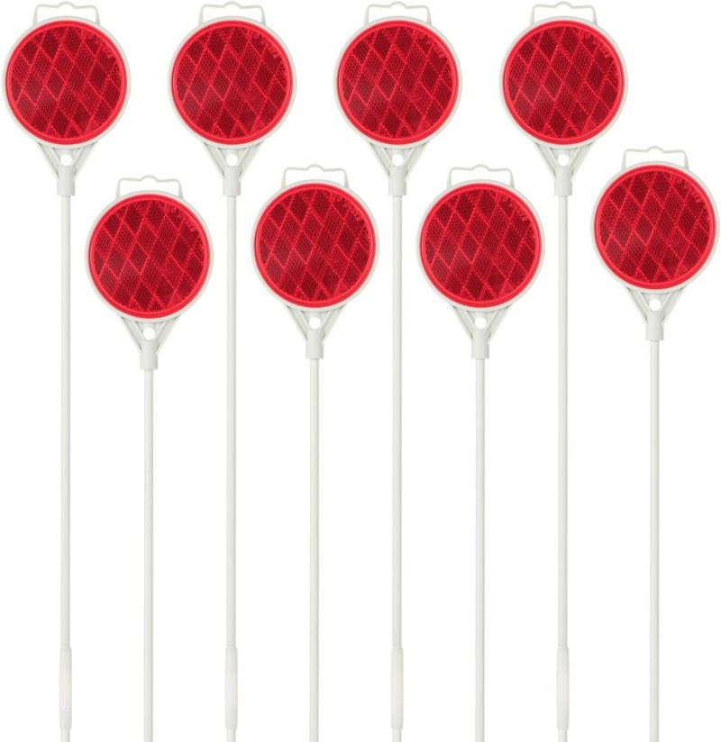 DXSIGN Reflective Driveway Markers, Reflectors for Driveway Entrance, Snow Plow Markers, 51 Inch Fiberglass Pole Double Sided Reflector for Driveway (Pack of 8) - Image 1